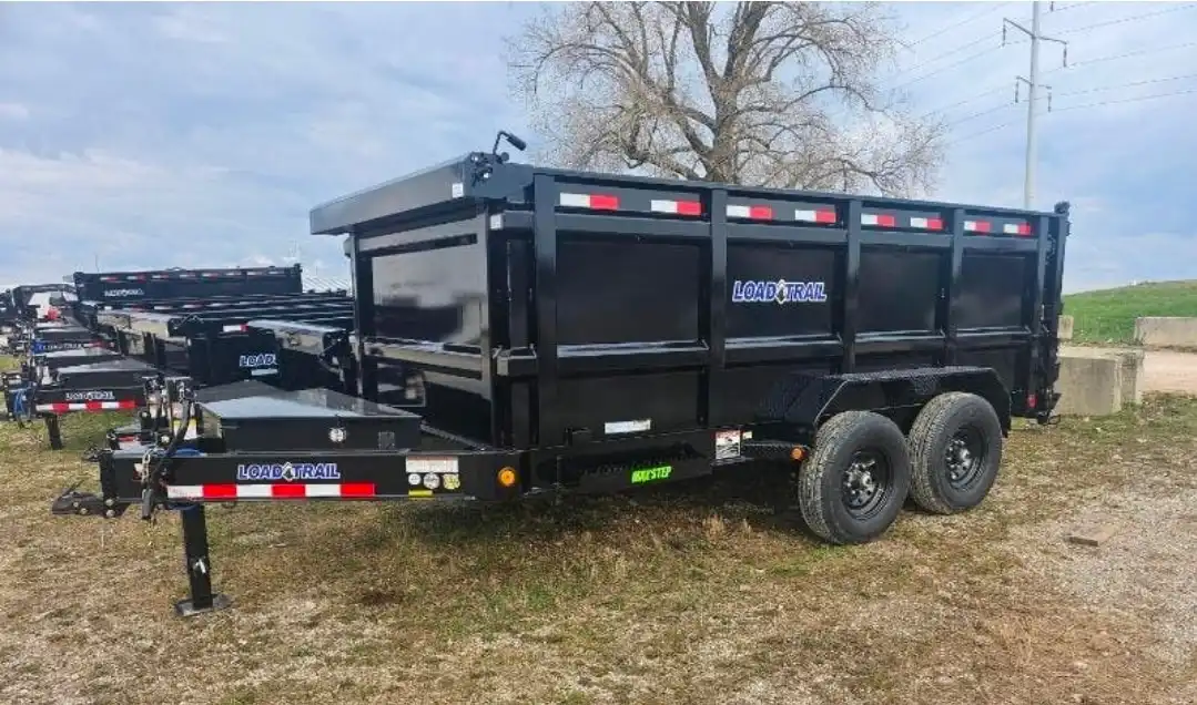 Side view of our high-capacity dump trailer rental