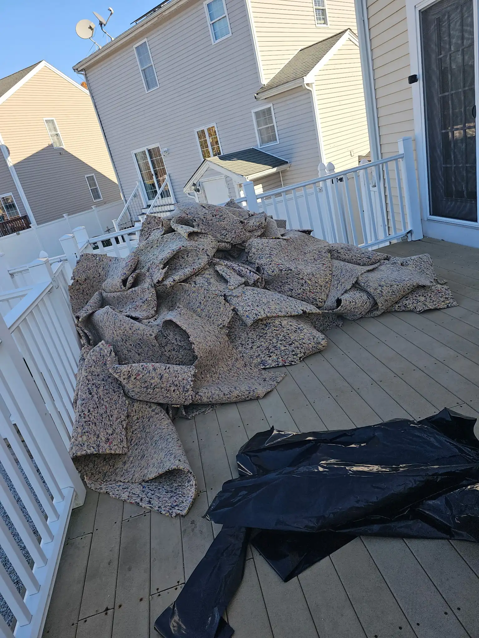 Old carpets and padding removed from a South Coast renovation